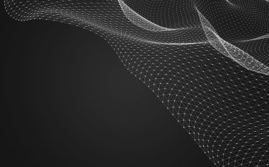 Çokgen alanı düşük Poli koyu arka plan, 3d render