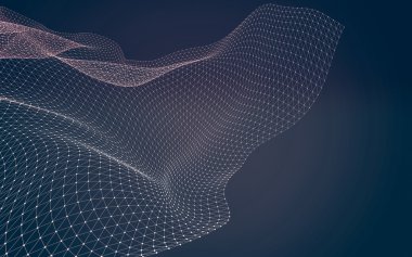 Çokgen alanı düşük Poli koyu arka plan, 3d render