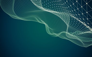 Çokgen alanı düşük Poli koyu arka plan, 3d render