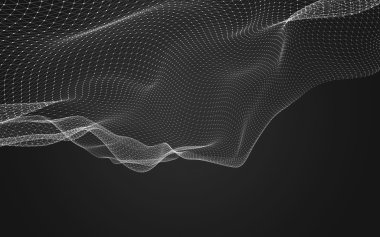 Çokgen alanı düşük Poli koyu arka plan, 3d render