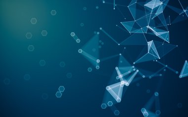 Çokgen alanı düşük Poli koyu arka plan, 3d render