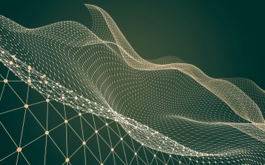 Çokgen alanı düşük Poli koyu arka plan, 3d render