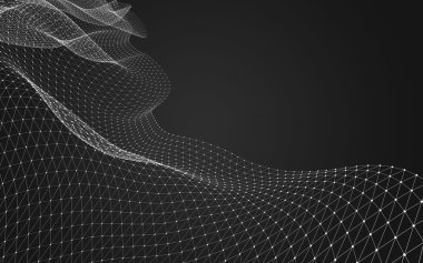 Çokgen alanı düşük Poli koyu arka plan, 3d render