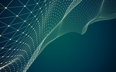 Çokgen alanı düşük Poli koyu arka plan, 3d render