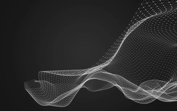 Çokgen alanı düşük Poli koyu arka plan, 3d render