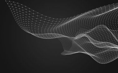 Çokgen alanı düşük Poli koyu arka plan, 3d render