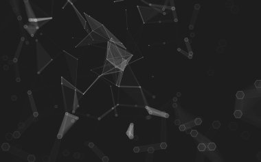 Çokgen alanı düşük Poli koyu arka plan, 3d render