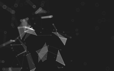 Çokgen alanı düşük Poli koyu arka plan, 3d render