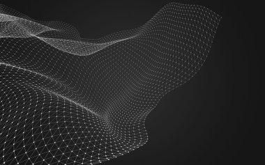 Çokgen alanı düşük Poli koyu arka plan, 3d render