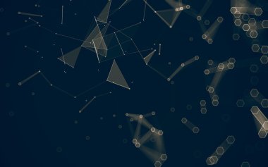 Çokgen alanı düşük Poli koyu arka plan, 3d render