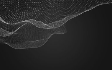 Çokgen alanı düşük Poli koyu arka plan, 3d render