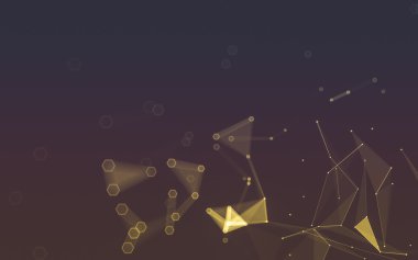 Çokgen alanı düşük Poli koyu arka plan, 3d render