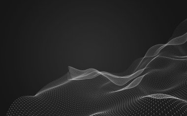 Çokgen alanı düşük Poli koyu arka plan, 3d render