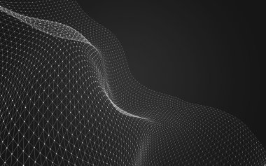 Çokgen alanı düşük Poli koyu arka plan, 3d render