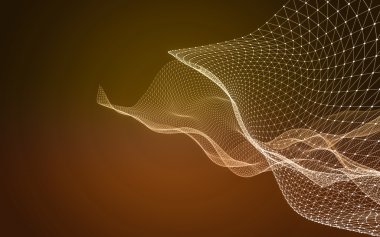 Çokgen alanı düşük Poli koyu arka plan, 3d render