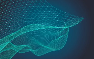 Çokgen alanı düşük Poli koyu arka plan, 3d render