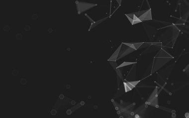Çokgen alanı düşük Poli koyu arka plan, 3d render