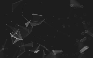 Çokgen alanı düşük Poli koyu arka plan, 3d render