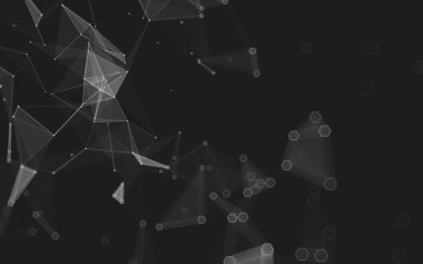 Çokgen alanı düşük Poli koyu arka plan, 3d render