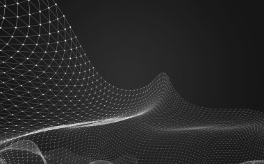 Çokgen alanı düşük Poli koyu arka plan, 3d render