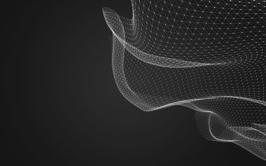 Çokgen alanı düşük Poli koyu arka plan, 3d render