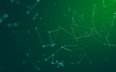 Çokgen alanı düşük Poli koyu arka plan, 3d render