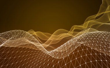 Çokgen alanı düşük Poli koyu arka plan, 3d render