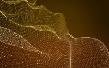 Çokgen alanı düşük Poli koyu arka plan, 3d render