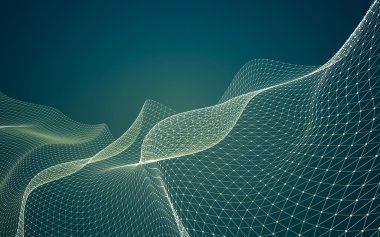 Çokgen alanı düşük Poli koyu arka plan, 3d render