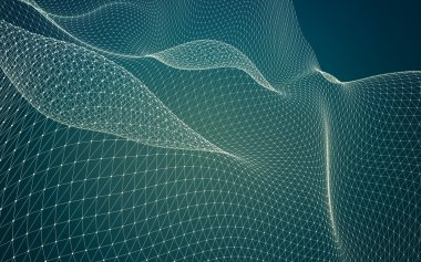 Çokgen alanı düşük Poli koyu arka plan, 3d render