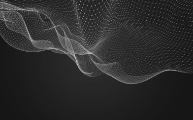 Çokgen alanı düşük Poli koyu arka plan, 3d render