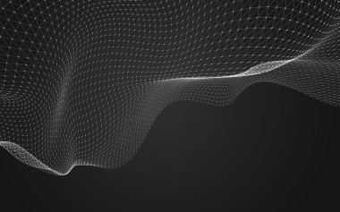 Çokgen alanı düşük Poli koyu arka plan, 3d render