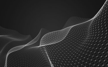 Çokgen alanı düşük Poli koyu arka plan, 3d render