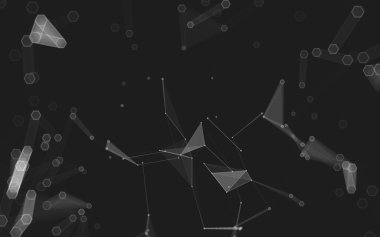 Çokgen alanı düşük Poli koyu arka plan, 3d render