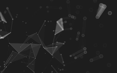 Çokgen alanı düşük Poli koyu arka plan, 3d render