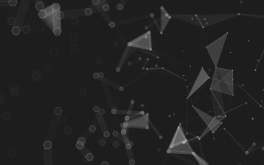 Çokgen alanı düşük Poli koyu arka plan, 3d render