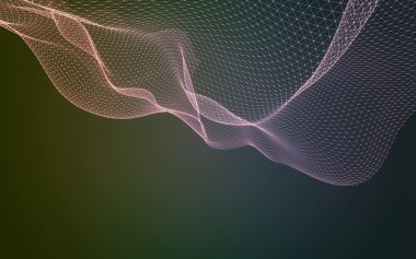 Çokgen alanı düşük Poli koyu arka plan, 3d render