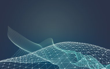 Çokgen alanı düşük Poli koyu arka plan, 3d render