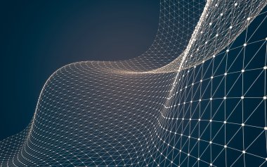 Çokgen alanı düşük Poli koyu arka plan, 3d render