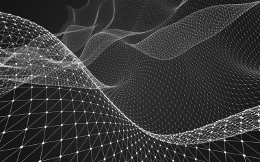 Çokgen alanı düşük Poli koyu arka plan, 3d render