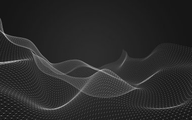 Çokgen alanı düşük Poli koyu arka plan, 3d render