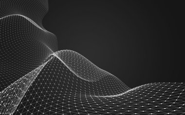 Çokgen alanı düşük Poli koyu arka plan, 3d render