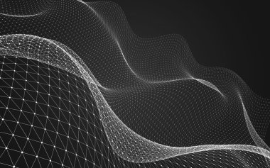 Çokgen alanı düşük Poli koyu arka plan, 3d render