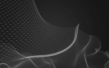 Çokgen alanı düşük Poli koyu arka plan, 3d render