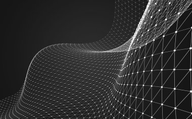 Çokgen alanı düşük Poli koyu arka plan, 3d render