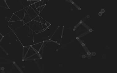 Çokgen alanı düşük Poli koyu arka plan, 3d render