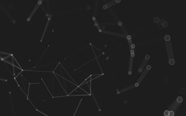 Çokgen alanı düşük Poli koyu arka plan, 3d render