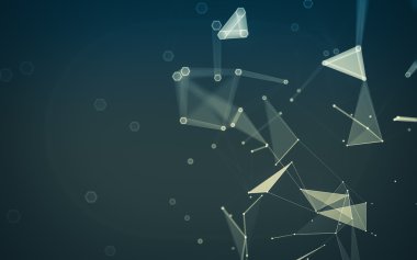 Çokgen alanı düşük Poli koyu arka plan, 3d render