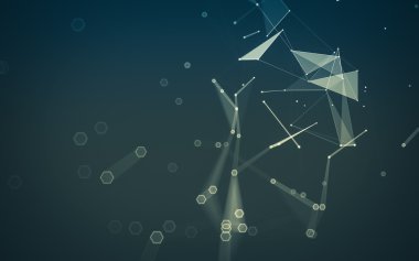 Çokgen alanı düşük Poli koyu arka plan, 3d render