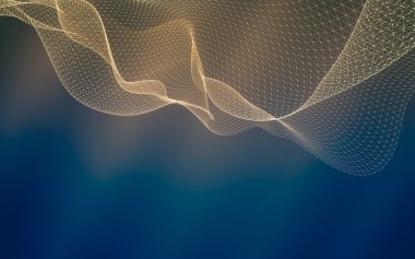 Çokgen alanı düşük Poli koyu arka plan, 3d render